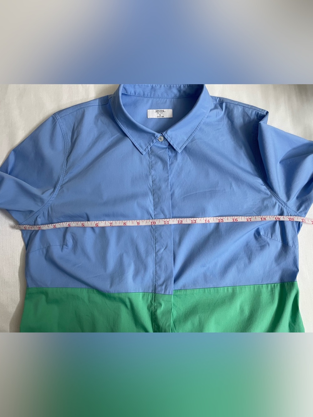 UNTUCKit Women's Stretch Cotton Colorblock Meryl Shirtdress Size 12 - Picture 10 of 16
